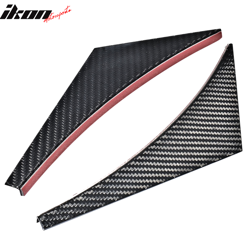 Universal Front Bumper Lip Canards Splitters Fin 4Pc V2 Style - Carbon Fiber