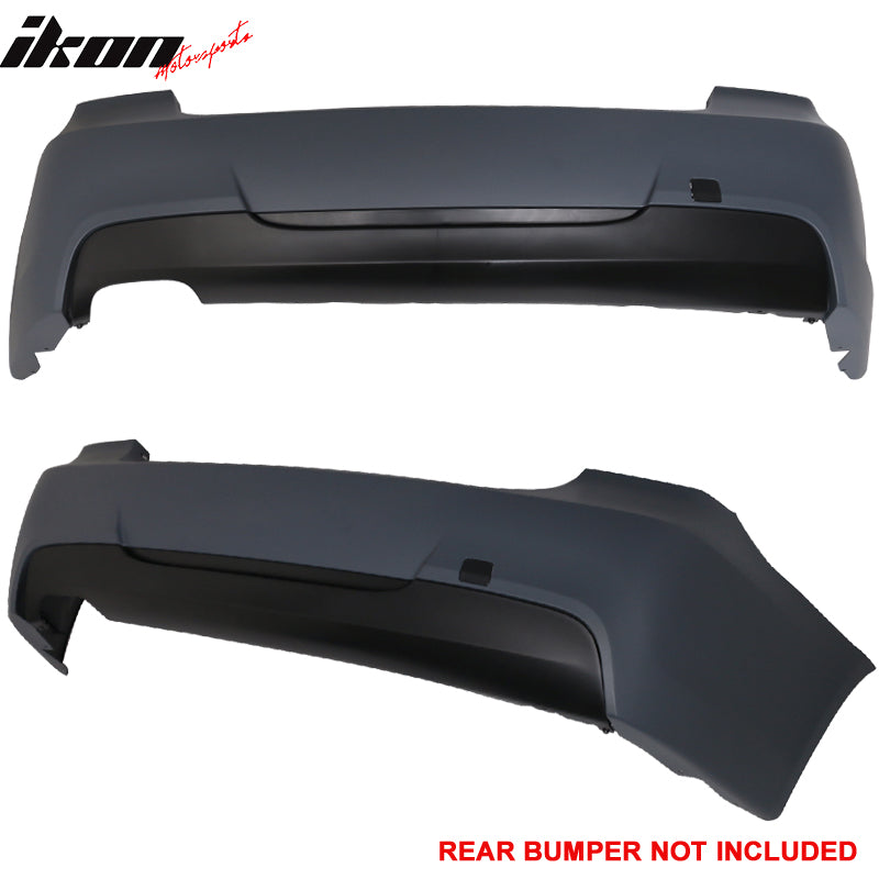 Rear Bumper Lip Diffuser Compatible with 2006-2011 BMW E90 325, 328, 330 Sedan & Wagons, M-Tech Style Unpainted PP Air Dam Chin Diffuser Rear Bumper Lip by IKON MOTORSPORTS