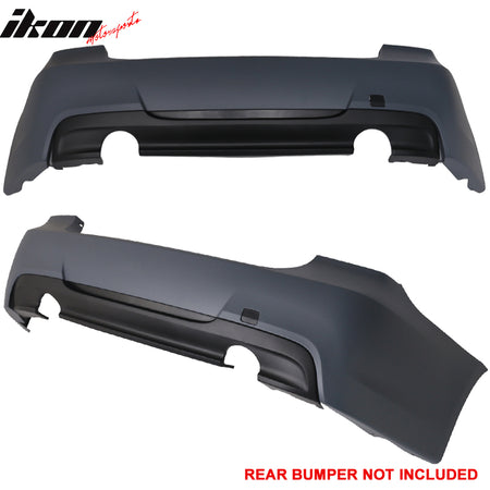 Rear Bumper Lip Diffuser Compatible With 2006-2011 BMW E90 Sedan 335, M-Tech Style Unpainted PP Air Dam Chin Diffuser Rear Bumper Lip by IKON MOTORSPORTS