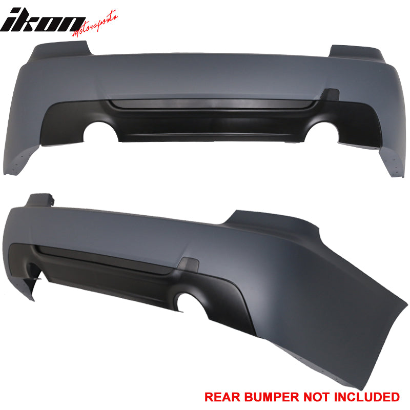 Rear Bumper Lip Diffuser Compatible With 2007-2013 BMW E92 335 Coupe, M-Tech Style Black PP Factory Aftermarket Replacement Parts by IKON MOTORSPORTS,