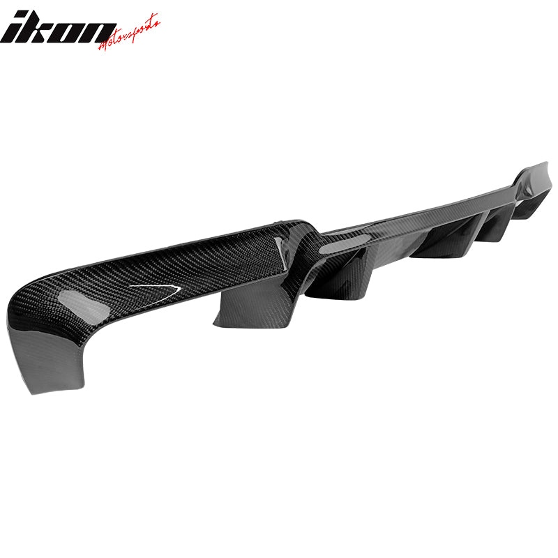 IKON MOTORSPRTS, Rear Bumper Lip Diffuser Compatible With 2011-2016 BMW F10 M5, M-Tech M Sport Style Rear Valance Apron Spats Splitter Carbon Fiber Add-On Canard Guard Spoiler, 2012 2013 2014 2015