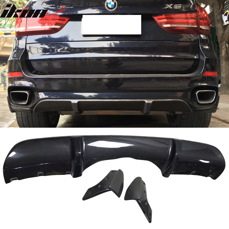 Fits 14-18 BMW F15 X5 MT MP Style 3PC Rear Diffuser - Carbon Fiber