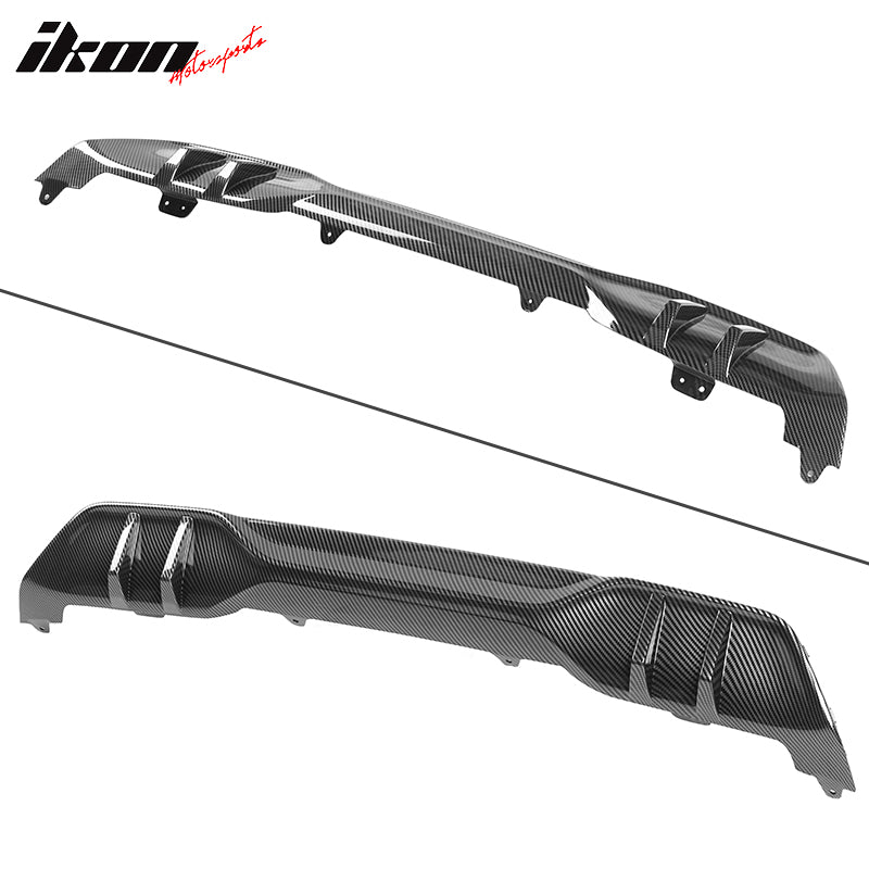 IKON MOTORSPORTS, Rear Bumper Lip Diffuser Compatible With 2019-2021 BMW G05 X5 M Sport, Car Rear Bumper Lip Diffuser Protector PP MP Style