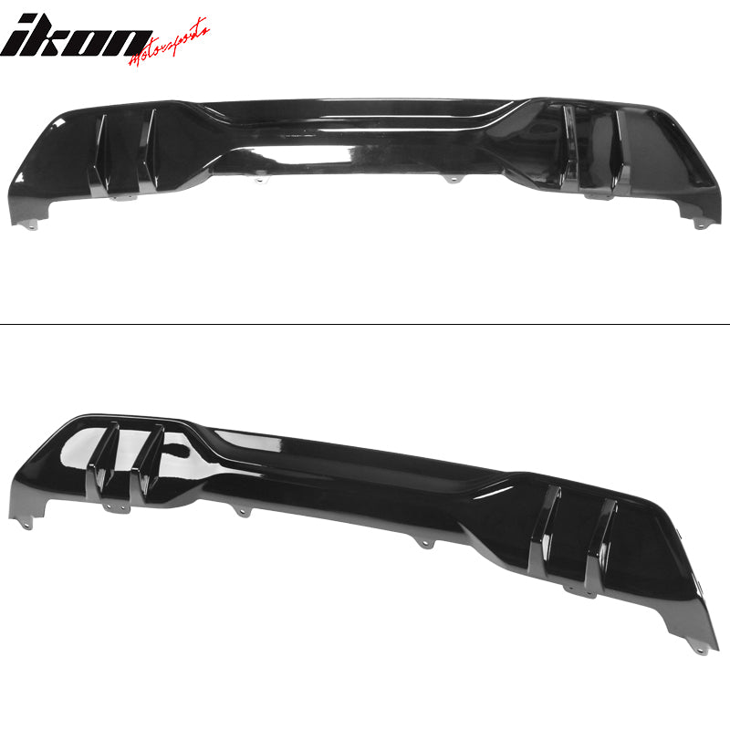 IKON MOTORSPORTS, Rear Bumper Lip Diffuser Compatible With 2019-2021 BMW G05 X5 M Sport, Car Rear Bumper Lip Diffuser Protector PP MP Style