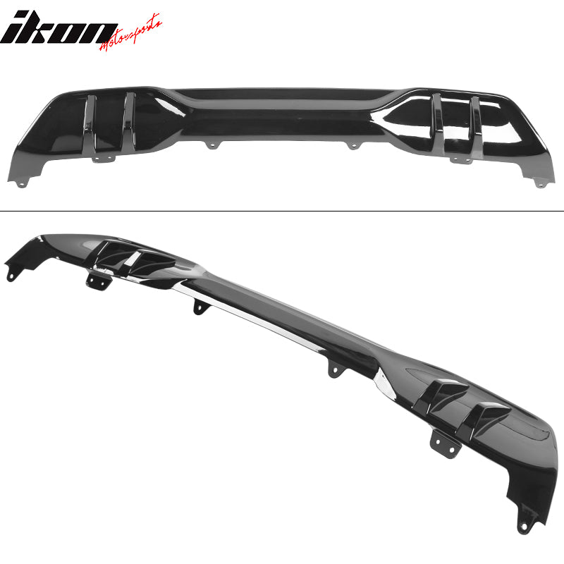 IKON MOTORSPORTS, Rear Bumper Lip Diffuser Compatible With 2019-2021 BMW G05 X5 M Sport, Car Rear Bumper Lip Diffuser Protector PP MP Style