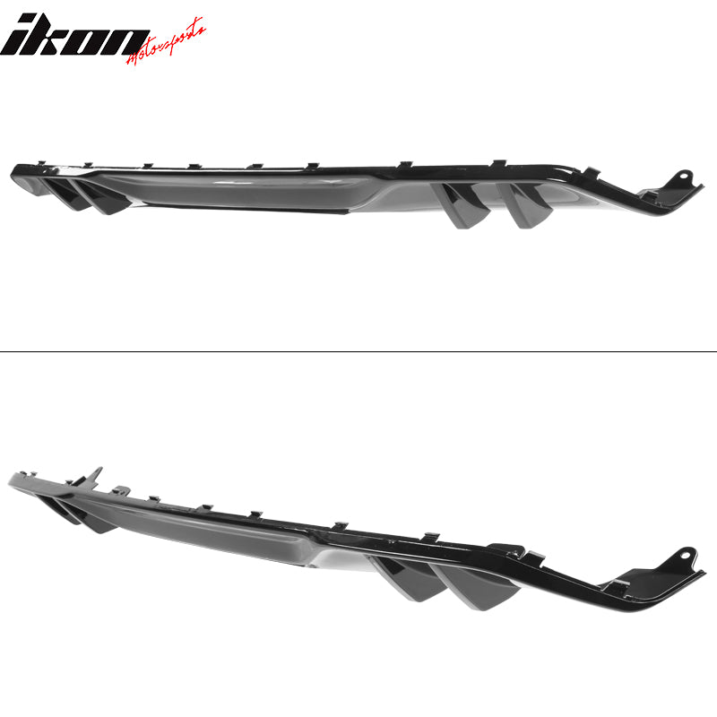 IKON MOTORSPORTS, Rear Bumper Lip Diffuser Compatible With 2019-2021 BMW G05 X5 M Sport, Car Rear Bumper Lip Diffuser Protector PP MP Style