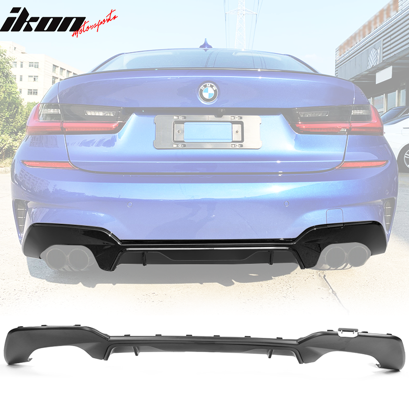 2019-2022 BMW 330i M-Tech M Sport Matte Black PP Rear Lip Diffuser