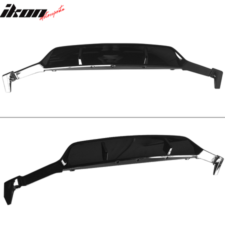 Rear Diffuser Compatible With 2017-2020 BMW G30, 5 Series 3D Style Rear Bumper Lip Diffuser Glossy Black by IKON MOTORSPORTS, 2018