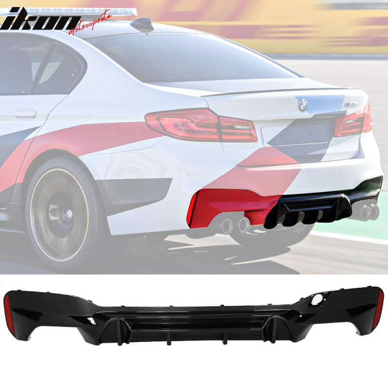 2018-2019 BMW F90 M5 M-P Style Gloss Black Rear Bumper Diffuser