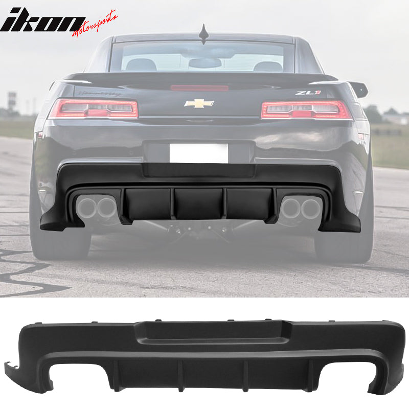 2014-2015 Chevy Camaro ZL1 Matte Black Rear Diffuser Bumper Lip PP