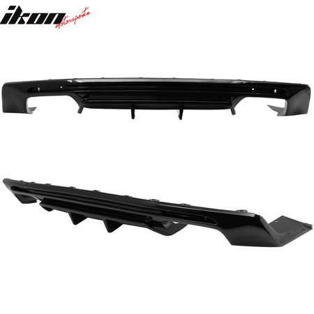 IKON MOTORSPORTS, Rear Diffuser Compatible With 2016-2023 Camaro ( Except ZL1 Model), PP Rear Bumper Lip Lower Body Protection Avoid Against Collision