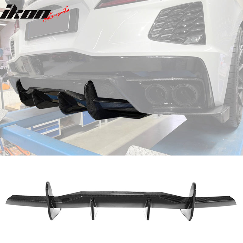 2020-2025 Chevy Corvette C8 Gloss Rear Bumper Diffuser Carbon Fiber