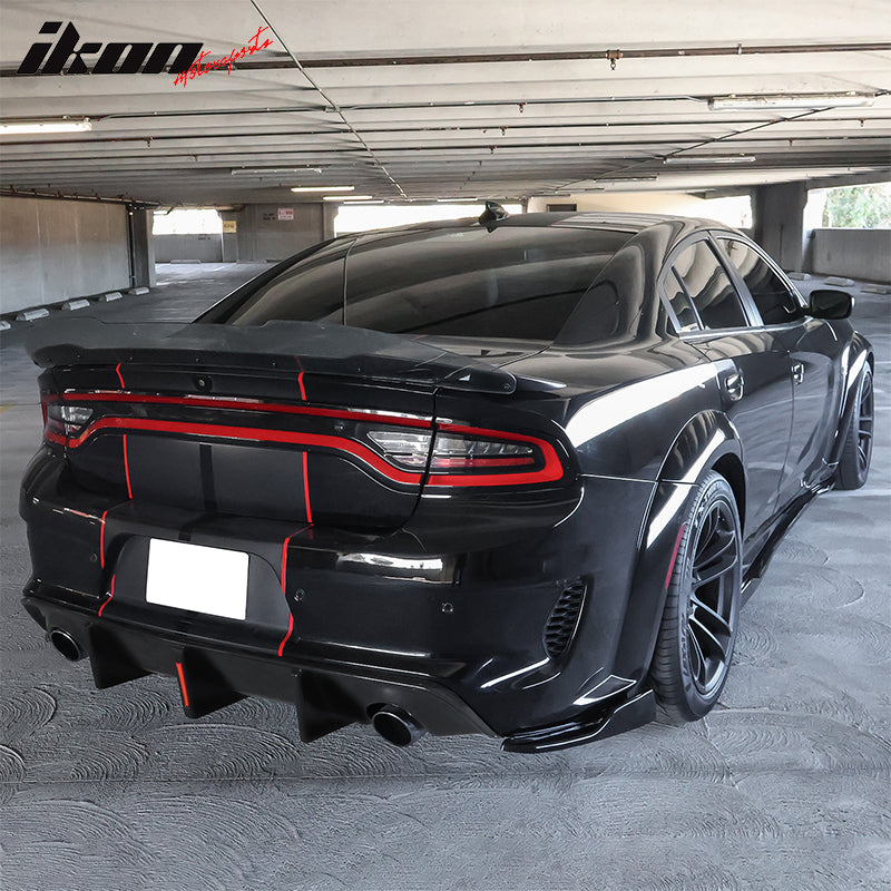 For 20-23 Dodge Charger Widebody 4DR Rear Diffuser W/ Brake Light PP