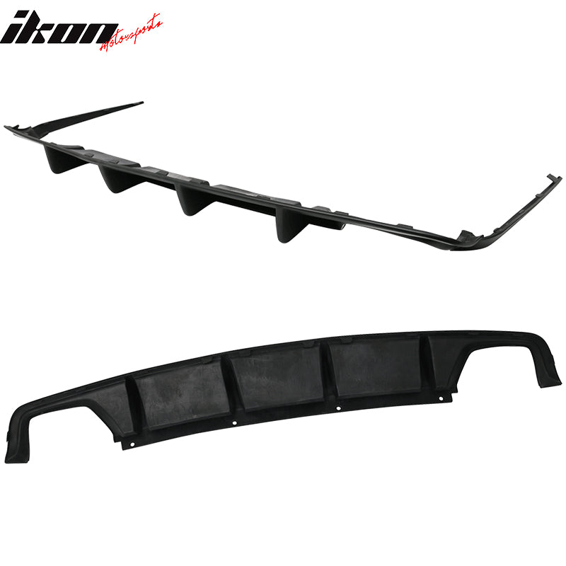 Fits 11-14 Dodge Charger Ikon Aero 4 Fin Rear Bumper Lip Valance Diffuser