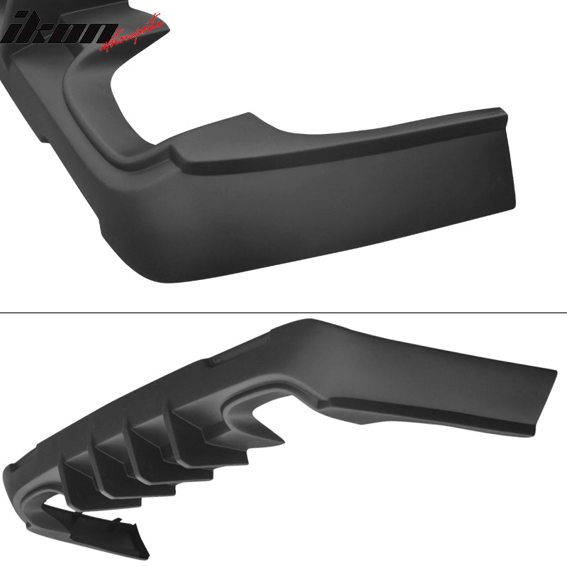 Fits 15-23 Dodge Challenger IKON Style Rear Diffuser Bumper Lip Matte Black - PP