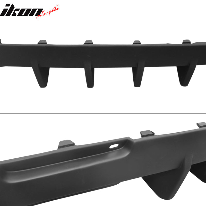 Fits 15-23 Dodge Challenger IKON Style Rear Diffuser Bumper Lip Matte Black - PP