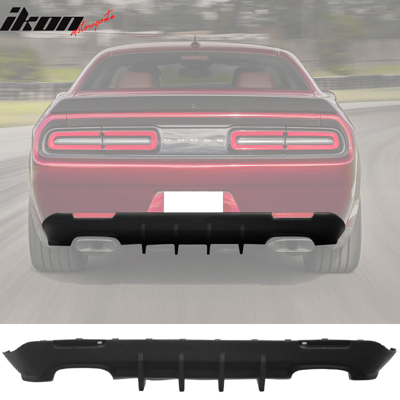 2015-2024 Dodge Challenger IKON Style Matte Black Rear Diffuser PP