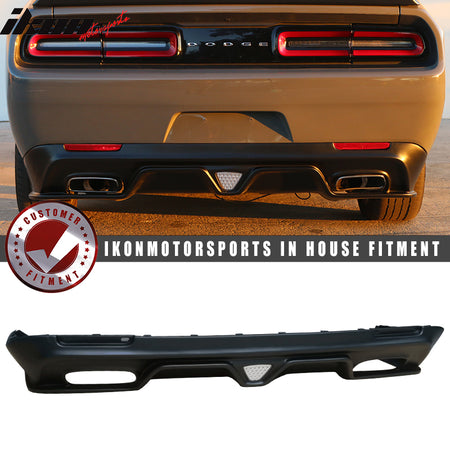 Fits 15-23 Dodge Challenger SXT PP Front Bumper Lip + Rear Diffuser + Side Skirt