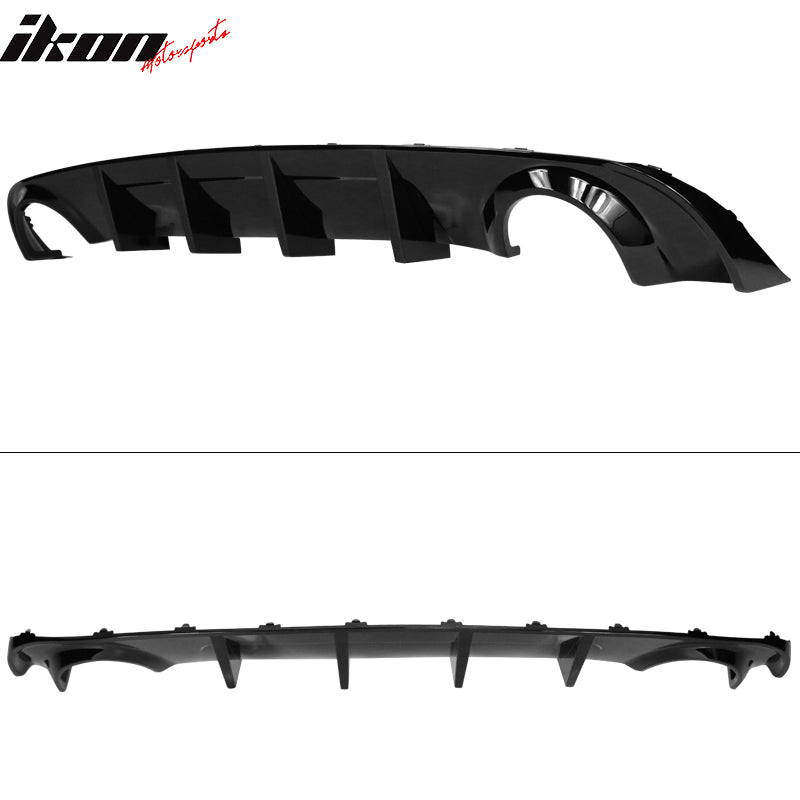 IKON MOTORSPORTS, Rear Bumper Lip Diffuser Splitter Compatible with 2015-2023 Dodge Charger Base & SXT, Rear Bumper Diffuser PP