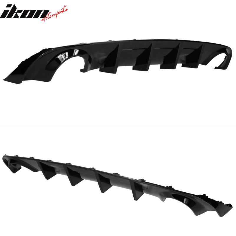 IKON MOTORSPORTS, Rear Bumper Lip Diffuser Splitter Compatible with 2015-2023 Dodge Charger Base & SXT, Rear Bumper Diffuser PP