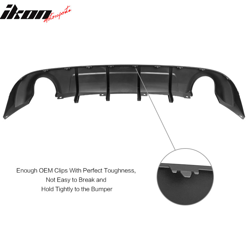 IKON MOTORSPORTS, Rear Bumper Lip Diffuser Splitter Compatible with 2015-2023 Dodge Charger Base & SXT, Rear Bumper Diffuser PP