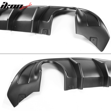 Fits 15-23 Dodge Charger SRT Rear Bumper Diffuser & 2PC Side Aprons Matte Black