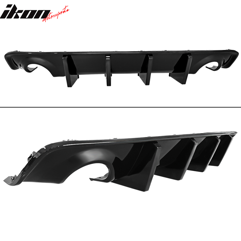 Fits 20-23 Dodge Charger IKON Style PP Rear Bumper Lip with 4 Fins