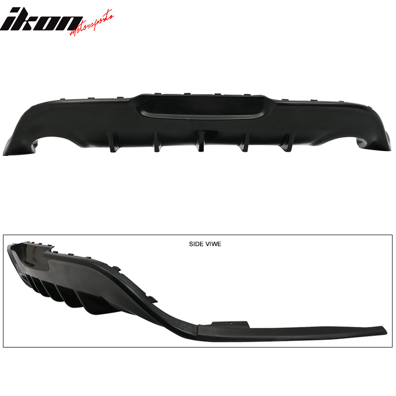 Rear Diffuser Compatible With 2013-2017 Dodge Dart, Ikon Style Unpainted Black Polyurethane (PU) Spoiler Splitter Valance Chin Bodykit by IKON MOTORSPORTS, 2014 2015 2016