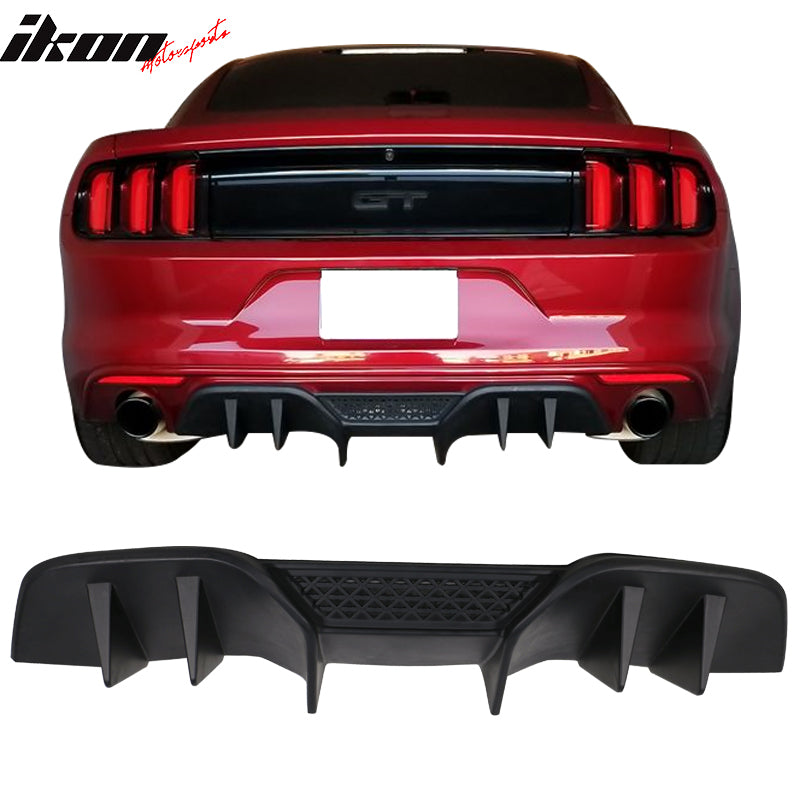 2015-2017 Ford Mustang R-Spec V2 Style Unpaint Rear Bumper Diffuser PP