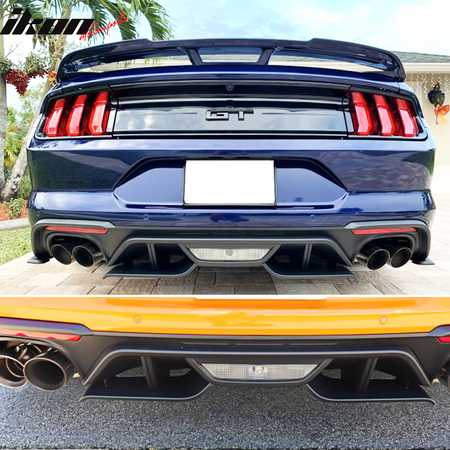 Fits 18-23 Ford Mustang GT Only Rear Bumper Diffuser Valance Aero Foil Kit Pair