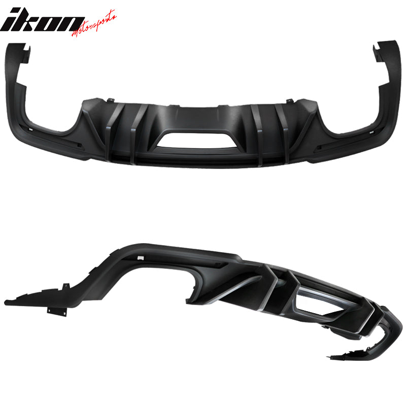 Fits 18-23 Ford Mustang S550 2-Door Competition Matte Black PP Rear Diffuser