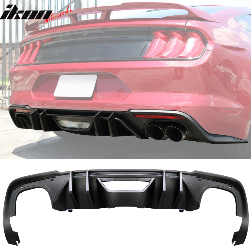 2018-2024 Ford Mustang S550 2DR Matte Black Rear Bumper Diffuser PP