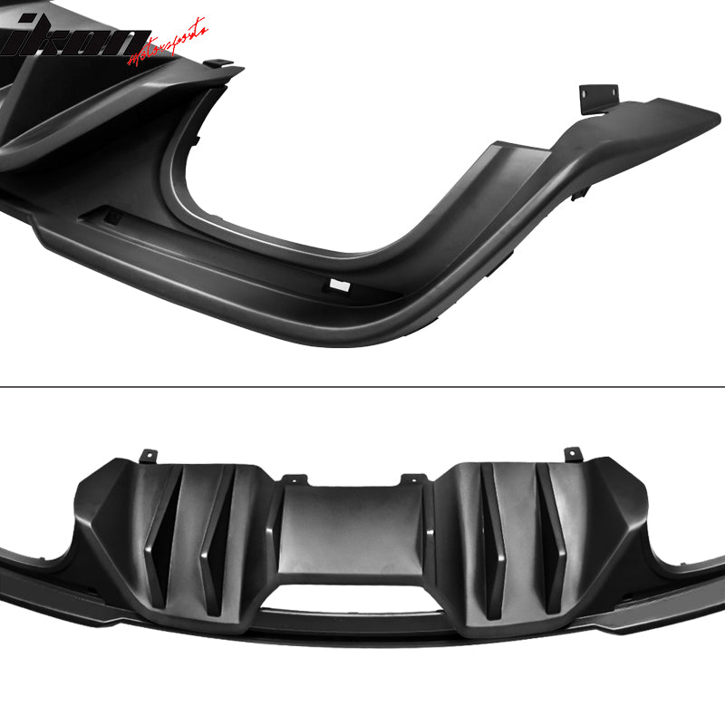 Fits 18-23 Ford Mustang S550 Coupe Rock Style Rear Diffuser Lip Matte Black PP