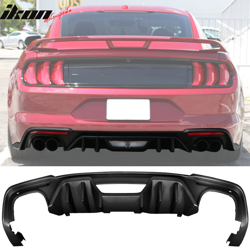 2018-2024 Ford Mustang Rock Style Rear Bumper Lip Diffuser Spoiler PP