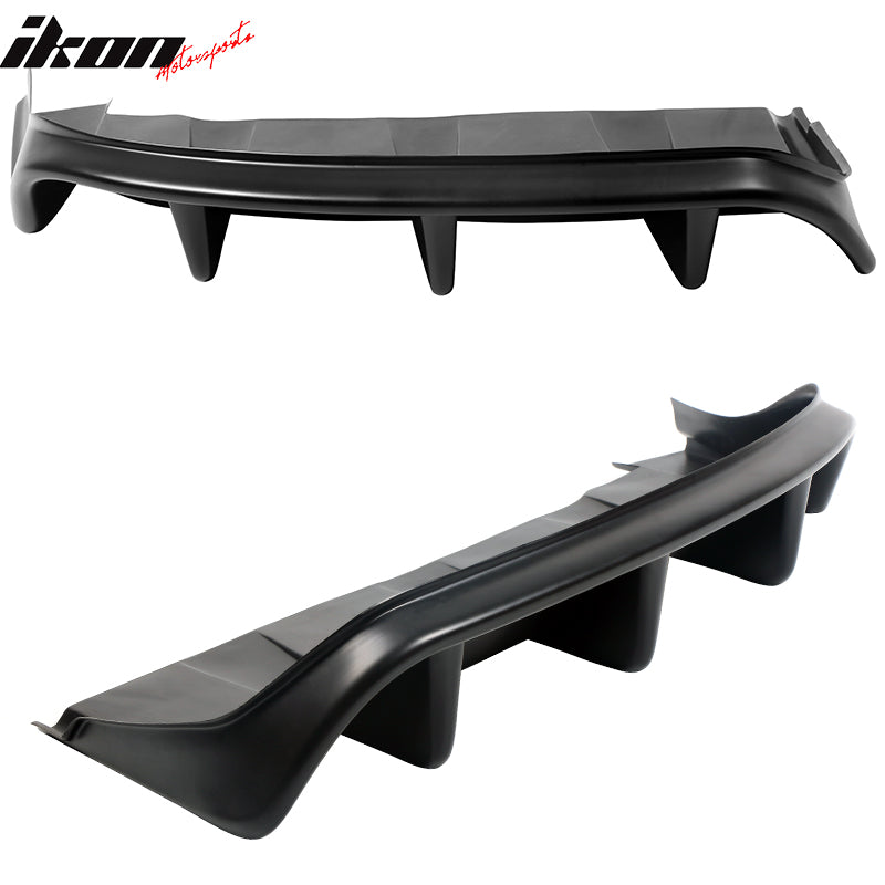 Fits 21-24 Ford Mustang Mach-E GT Matte Black Rear Bumper Lip Diffuser Fins 2PC