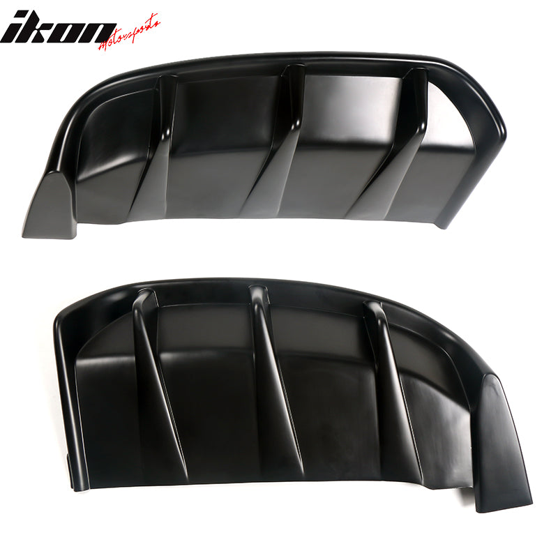 Fits 21-24 Ford Mustang Mach-E GT Matte Black Rear Bumper Lip Diffuser Fins 2PC