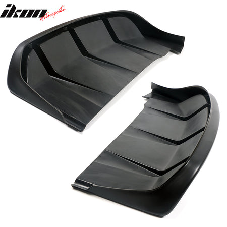 Fits 21-24 Ford Mustang Mach-E GT Matte Black Rear Bumper Lip Diffuser Fins 2PC