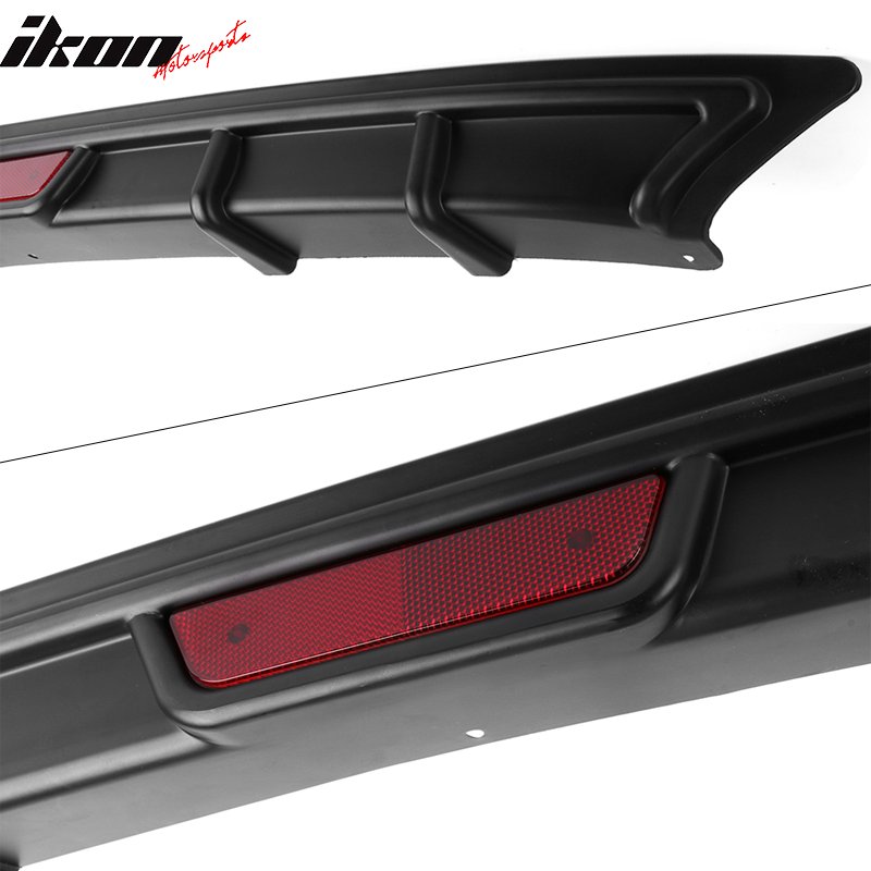 Fits 18-22 Honda Accord OE Style Rear Bumper Lip Diffuser W/ Red Reflector PP