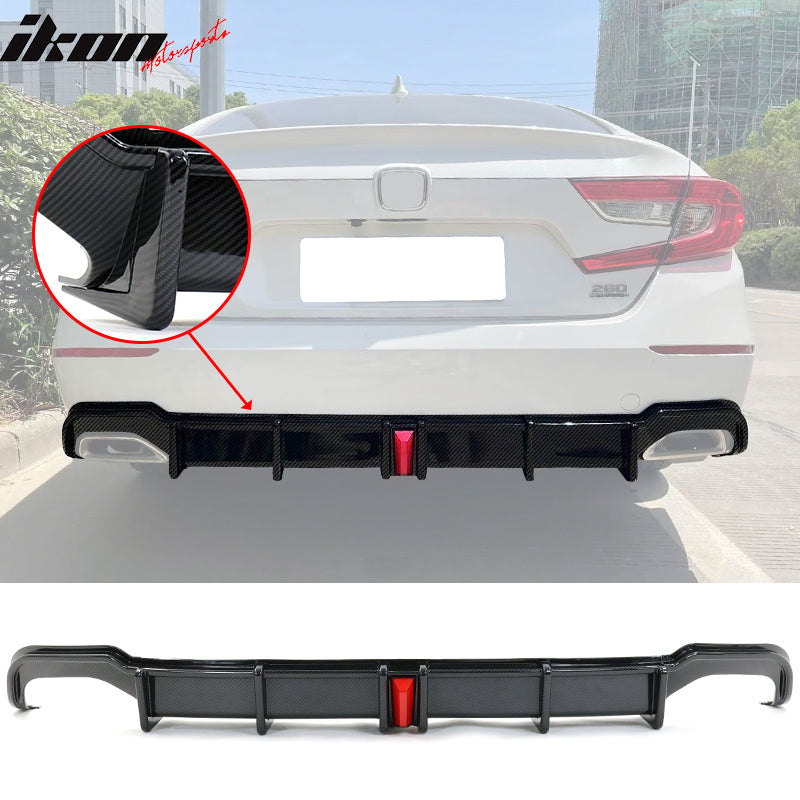 2018-2022 Honda Accord Sport LED Rear Lip Diffuser Carbon Fiber Print