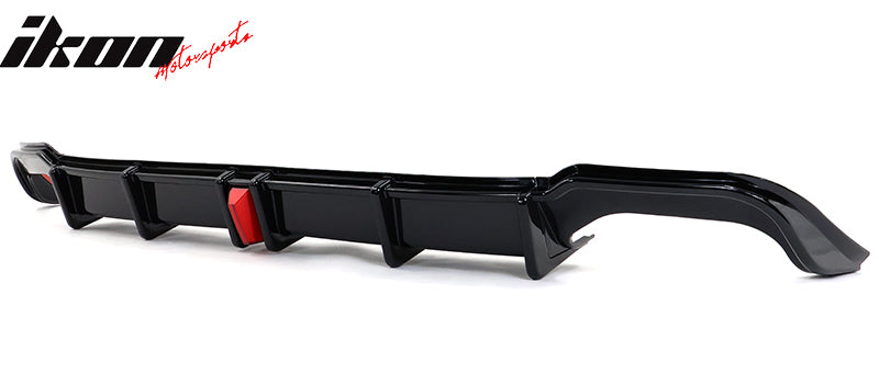 Fits 18-22 Honda Accord Sport LED Rear Bumper Lip Diffuser Spoiler Gloss Black