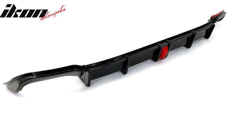 Fits 18-22 Honda Accord Sport LED Rear Bumper Lip Diffuser Spoiler Gloss Black