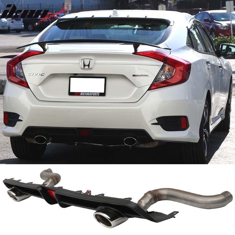 2016-2021 Honda Civic Rear Bumper Diffuser w/ 4in Exhaust Tips