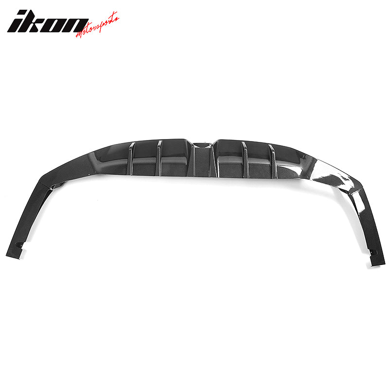 IKON MOTORSPORTS, Rear Diffuser Compatible With 2022 Honda Civic 11th Gen Sedan, IKON Style  PP Polypropylene Rear Bumper Diffuser Lip Added on Bodykit Replacement