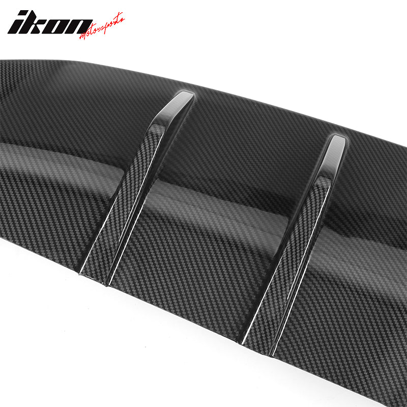 IKON MOTORSPORTS, Rear Diffuser Compatible With 2022 Honda Civic 11th Gen Sedan, IKON Style  PP Polypropylene Rear Bumper Diffuser Lip Added on Bodykit Replacement