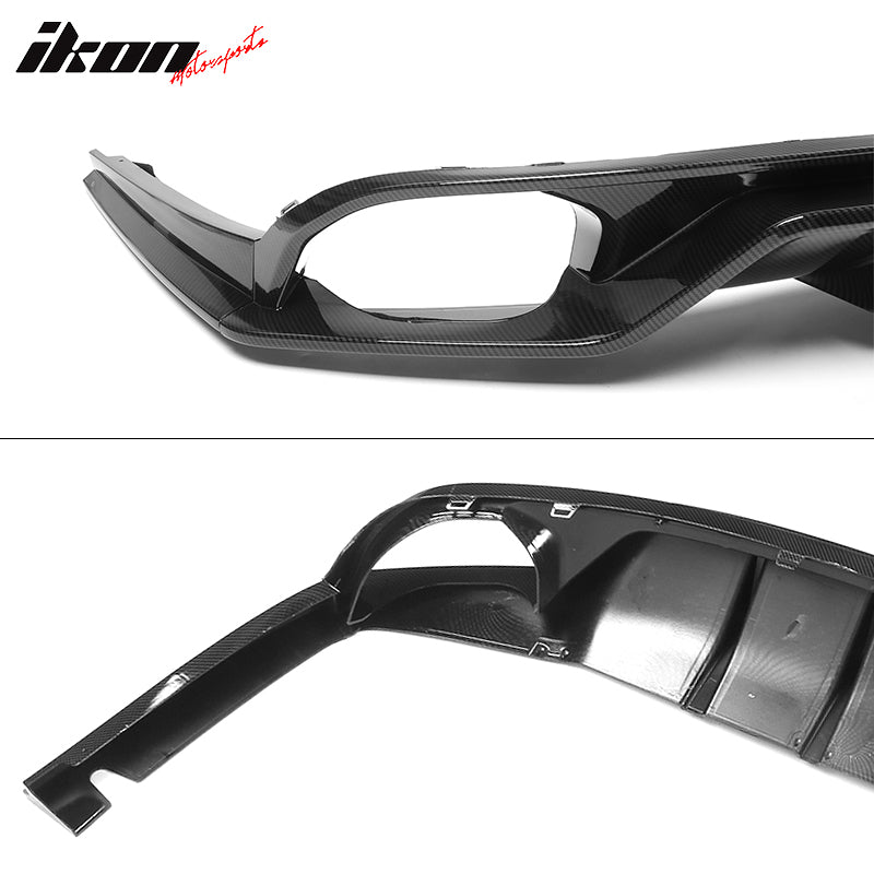 IKON MOTORSPORTS, Rear Diffuser Compatible With 2022 Honda Civic 11th Gen Sedan, IKON Style  PP Polypropylene Rear Bumper Diffuser Lip Added on Bodykit Replacement