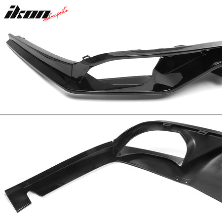 Fits 22-24 Civic EX/Touring/SI Gloss Black Rear Bumper Lip W/ Quad Exhaust Tips