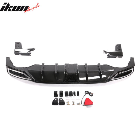 For 22-24 Civic Sport LX EX-L Carbon Fiber Print Rear Diffuser W/ Corner Spat PP