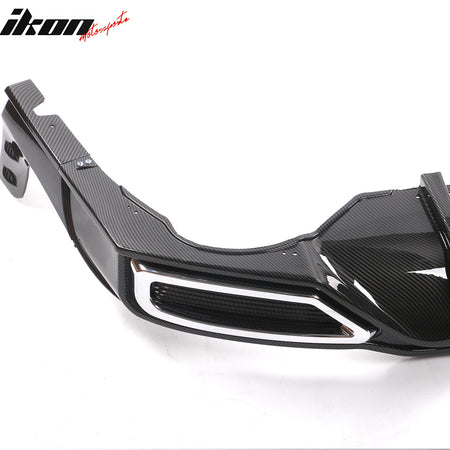 For 22-24 Civic Sport LX EX-L Carbon Fiber Print Rear Diffuser W/ Corner Spat PP