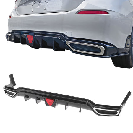 For 22-24 Civic Sport LX EX-L Rear Bumper Diffuser W/ Corner Spat PP