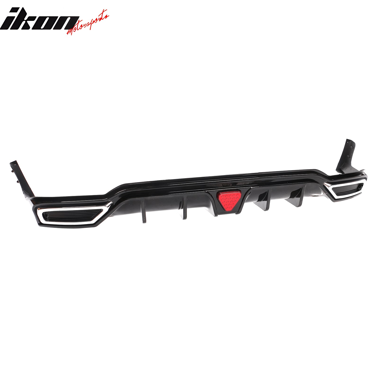 For 22-24 Civic Sport LX EX-L Gloss Black Rear Bumper Diffuser W/ Corner Spat PP